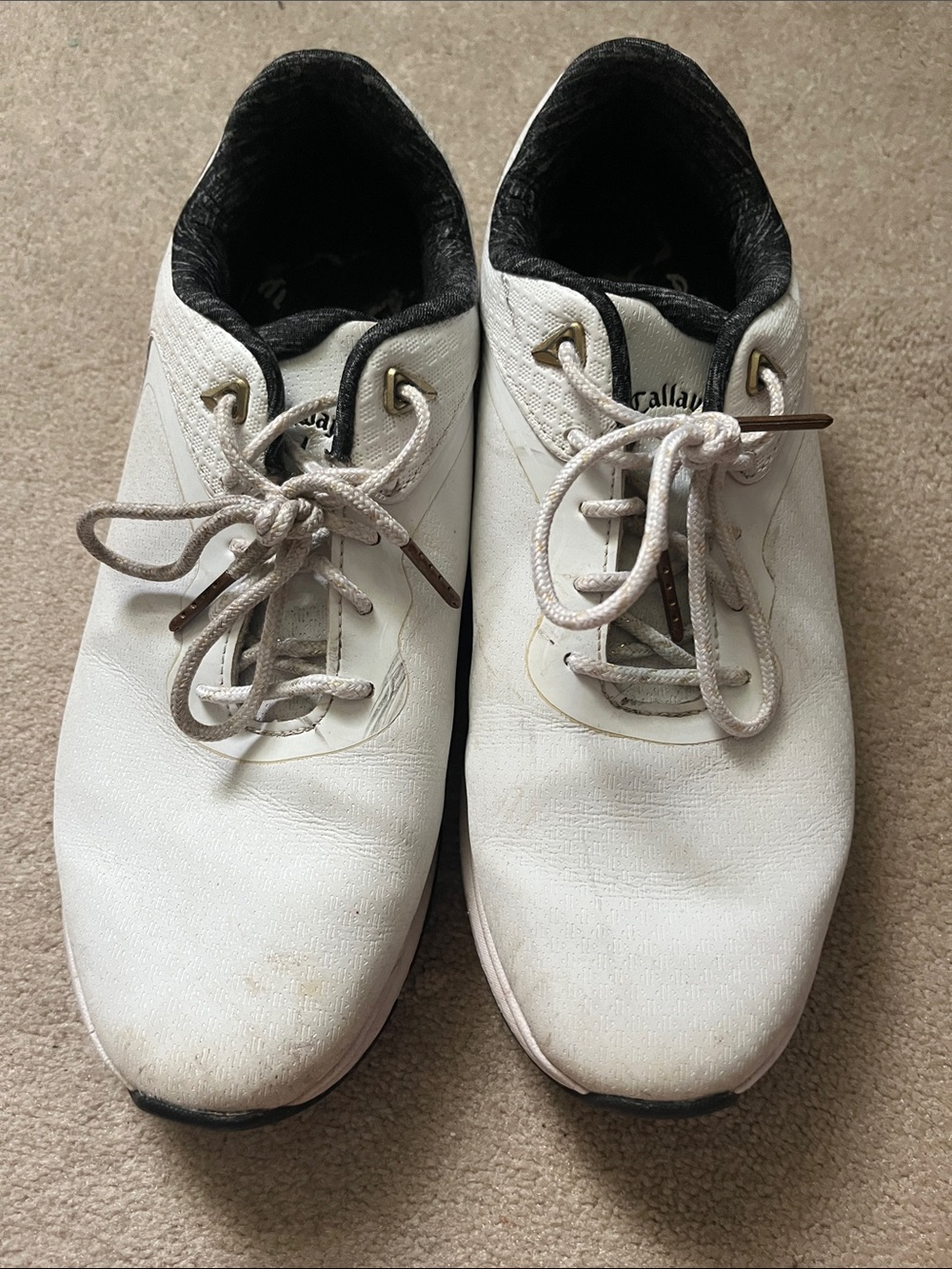Callaway Men's White and Black Golf Shoes - Classic Lace-Up